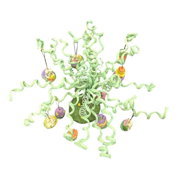 Mini Miniature Easter Tree Spring Eggs Decor Decoration Rabbit Bunny Easter VTG - Picture 9 of 13